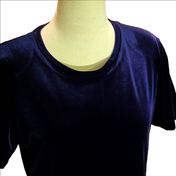 VTG 80's Talbots Blue Velvety Velour Maxi Dress with Jacket Women size M petite - Picture 7 of 15